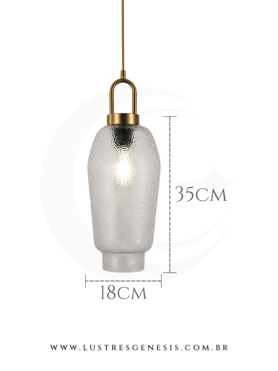 A Luminaria Pendente com acabamento em metal bronze e cupula de vidro transparente e ideal para renovar seu ambiente.